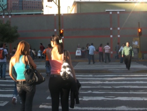 Women waiting to cross the street