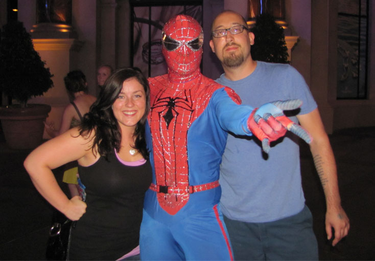 Author and Spider-Man in Las Vegas